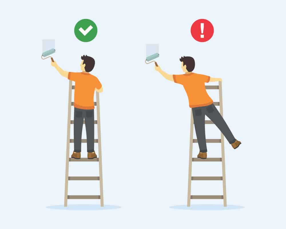 How to Avoid Overreaching While on a Ladder - Step by Step