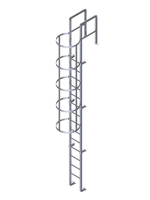 cat ladder with handrail and cage