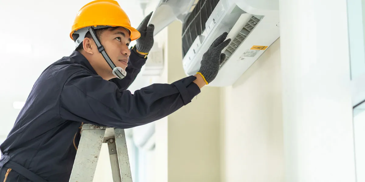 ladder for aircond technician