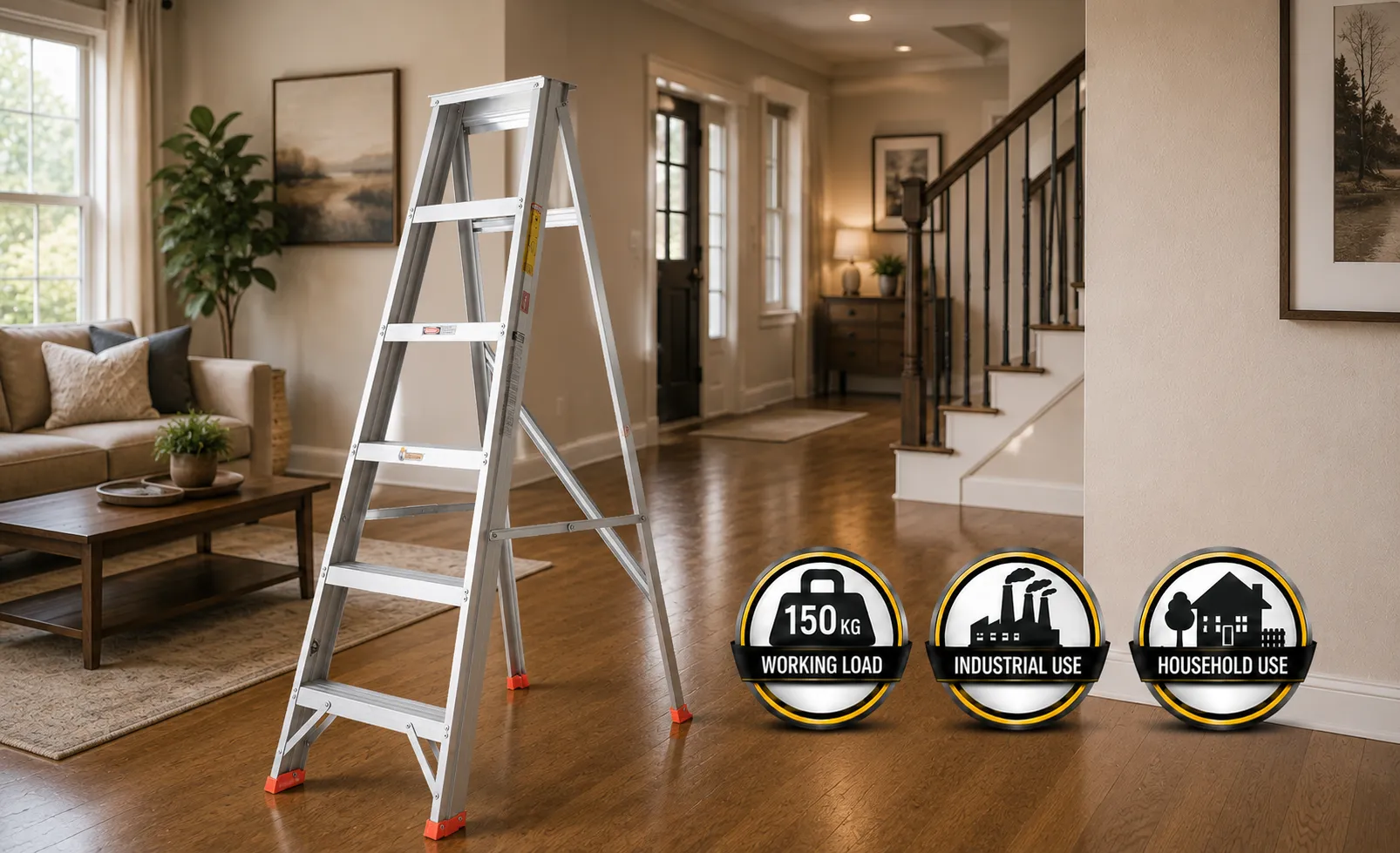 Aluminium Single SIded A-Shape Step Ladder