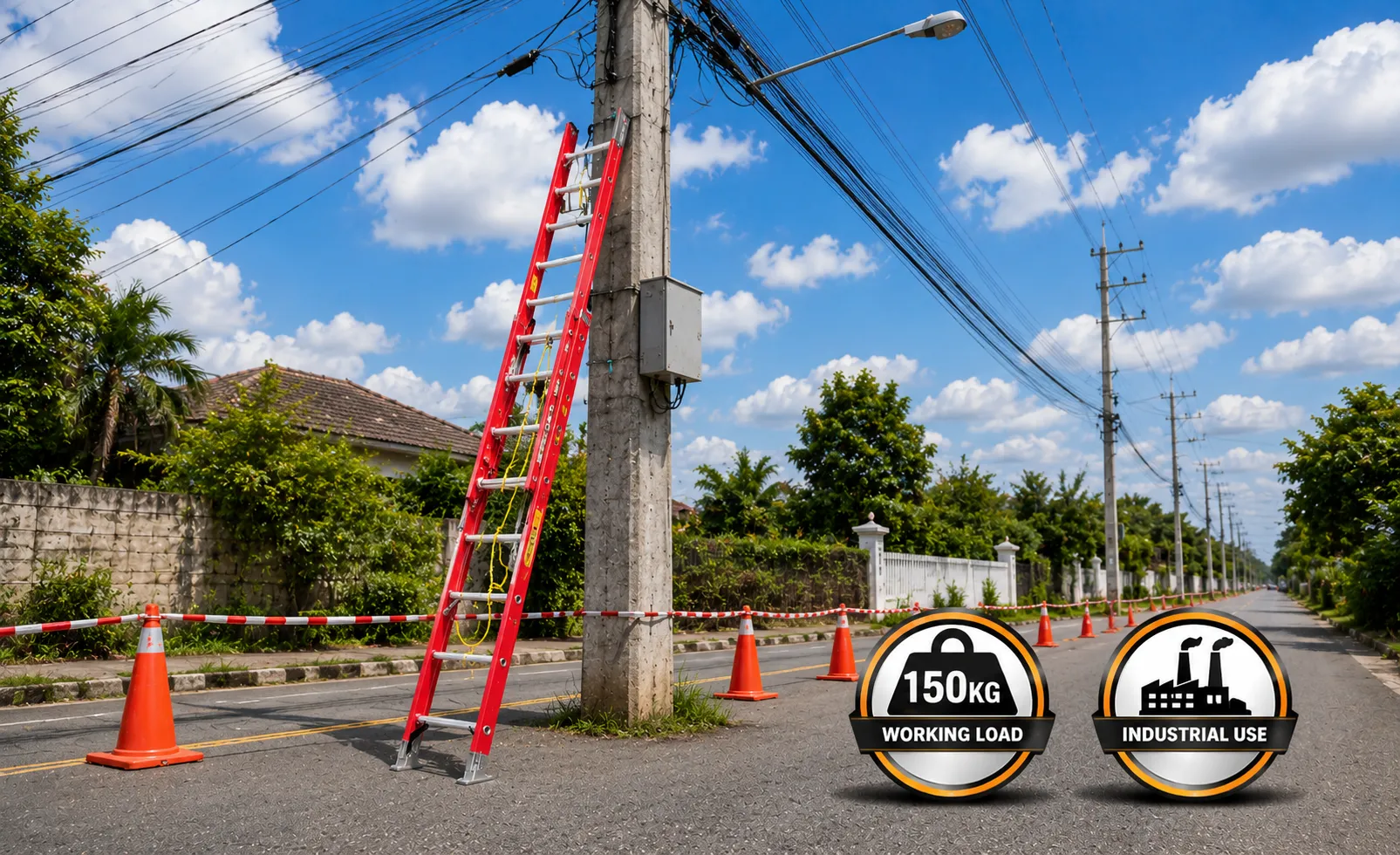 Fiberglass Double Extension Ladder Fiberglass Double Extension Ladder
