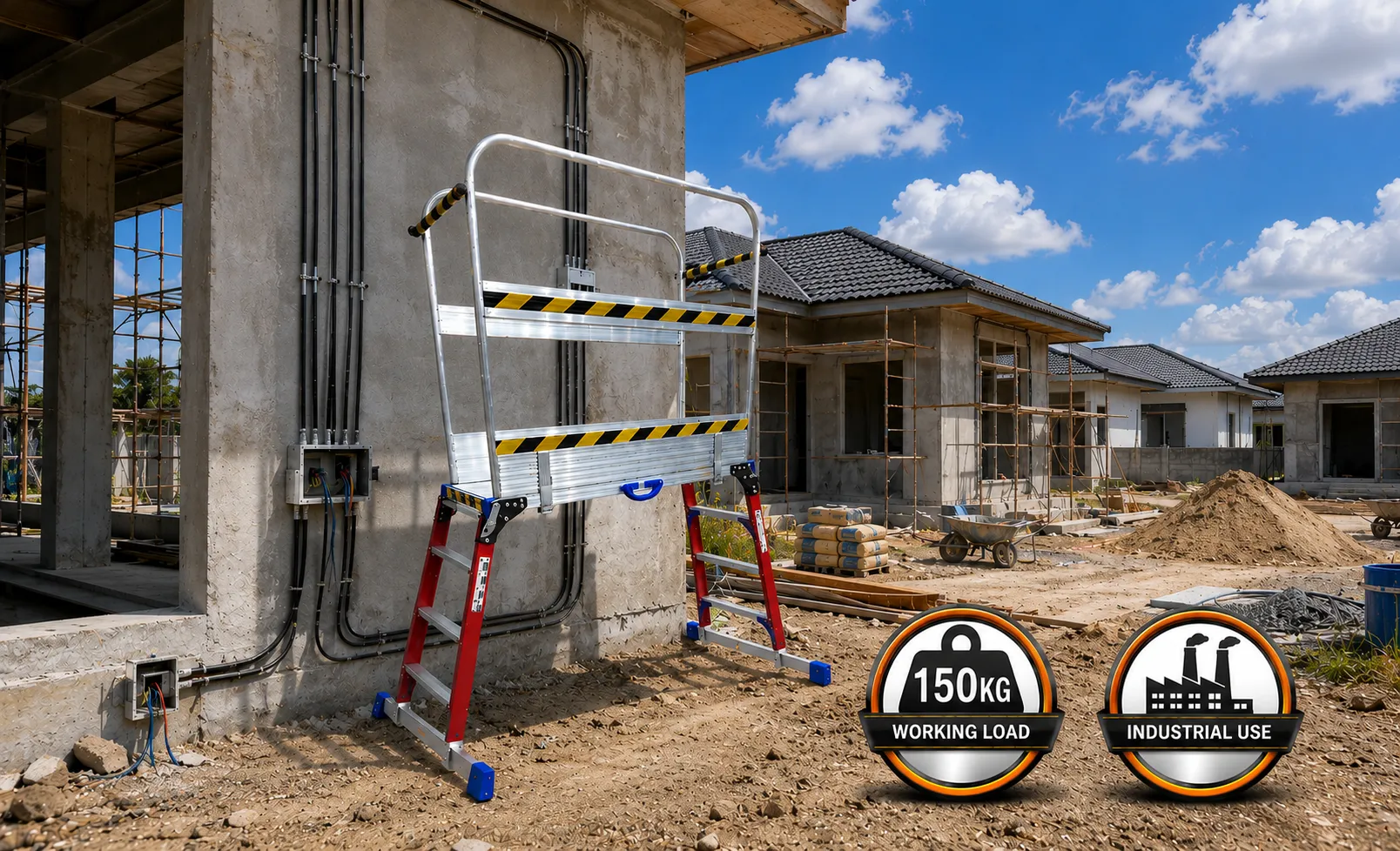 Fiberglass Working Platform Ladder Fiberglass Working Platform Ladder