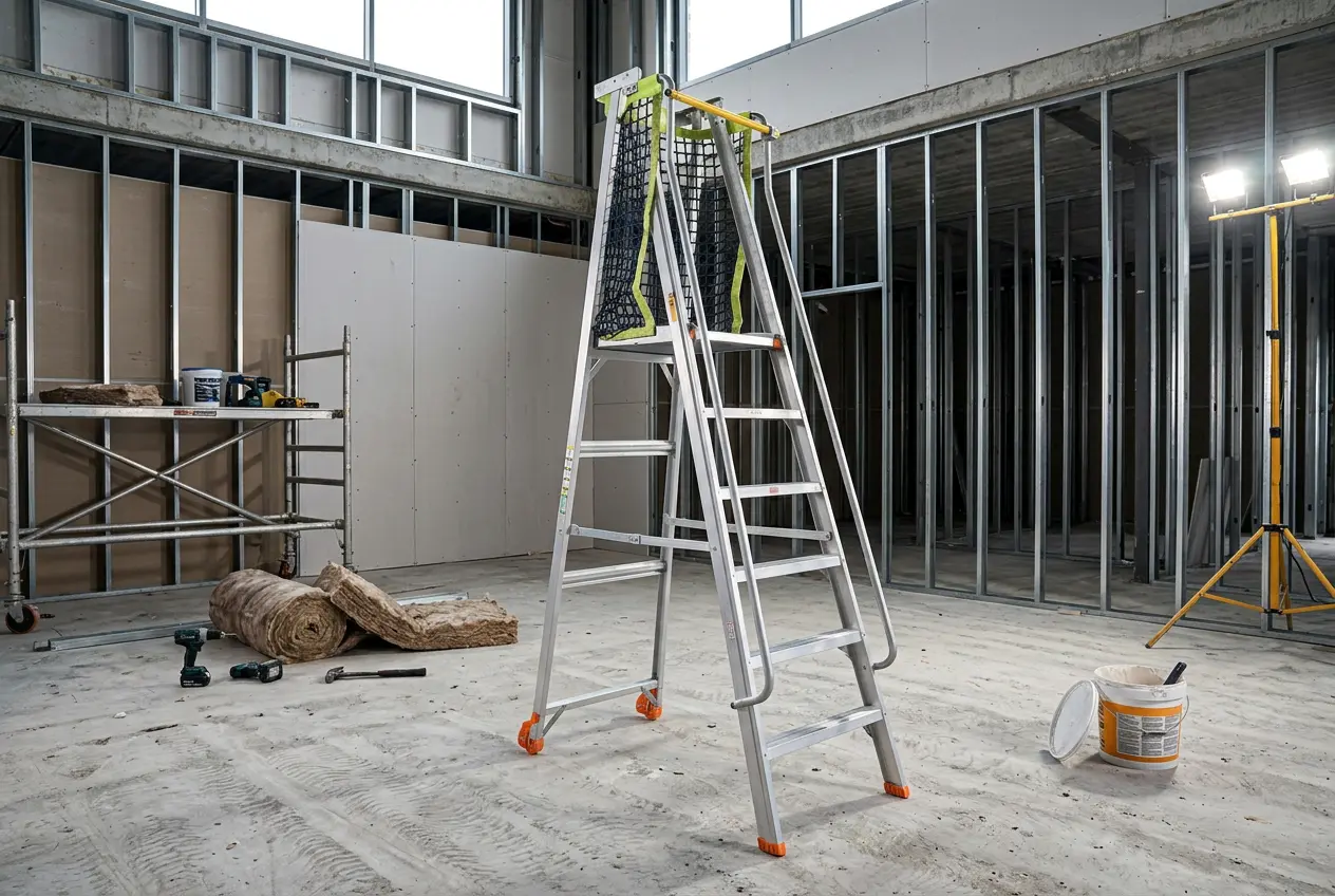 Aluminium Platform Trolley Ladder for Construction Work