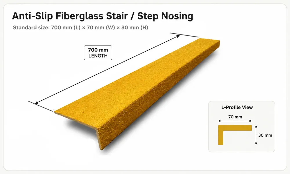 Fiberglass Nosing Dimension Fiberglass Nosing Dimension