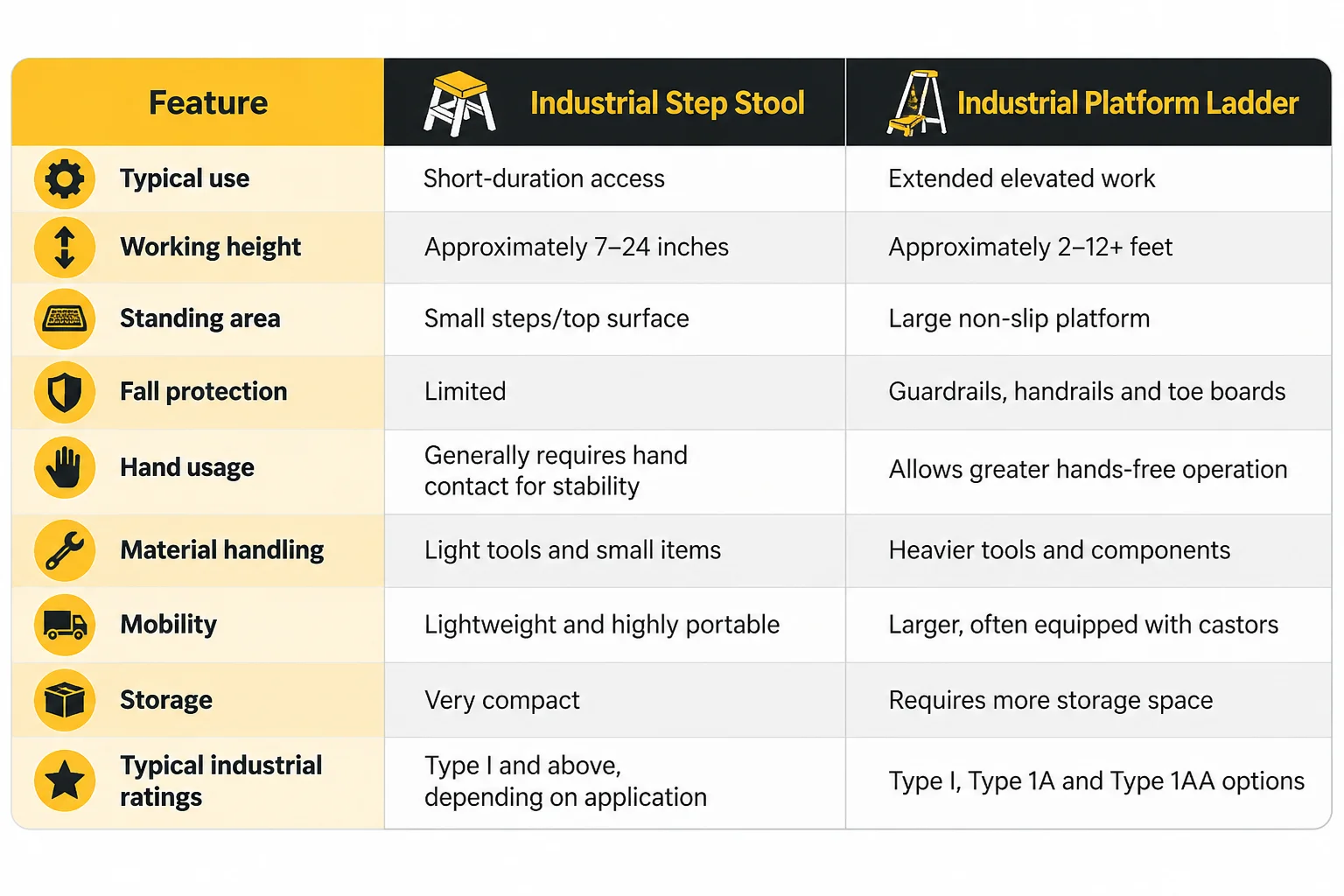 Industrial Step Stool vs Platform Ladder
